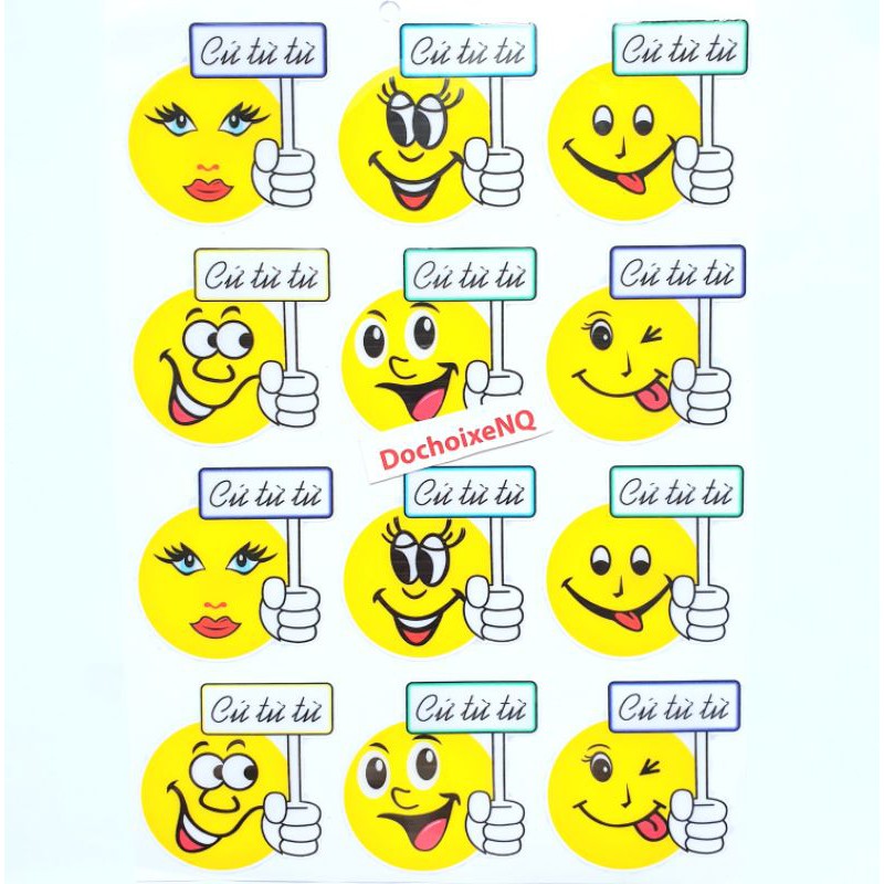 Bộ tem nổi chống nước Cứ Từ Từ siêu dễ thương
