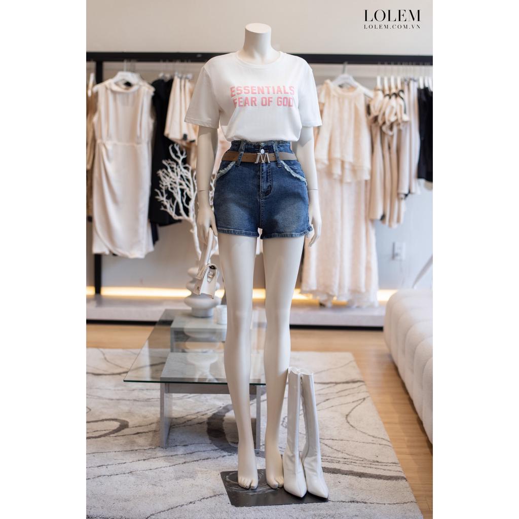 [Mã BMLTA50 giảm đến 50K đơn 99K] Áo thun nữ freesize LOLEM AP0131 in chữ nổi chất cotton co giãn tốt