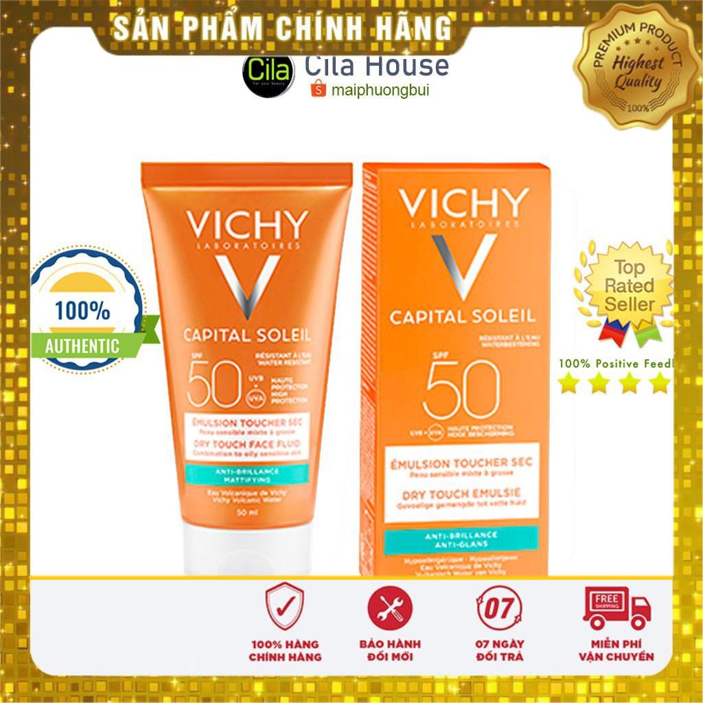[CHÍNH HÃNG] Kem Chống Nắng Vichy Emusion Ideal Soleil SPF50 Mattifying Face Fluid Dry Touch