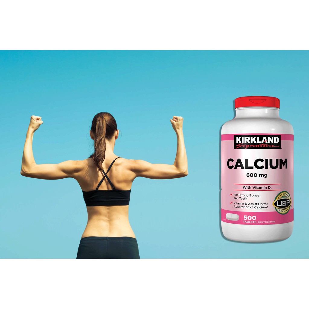 Viên Uống Bổ Sung Canxi Kirkland calcium 600 mg + D3 500 Viên Của mỹ