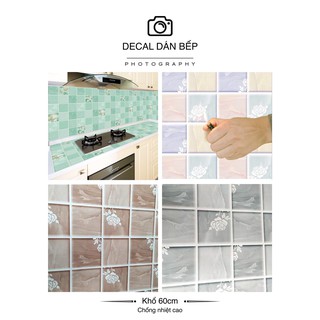 DECAL 1m x 60cm dán bếp tráng nhôm chịu nhiệt cao - HỌA TIẾT HOA HỒNG DB006