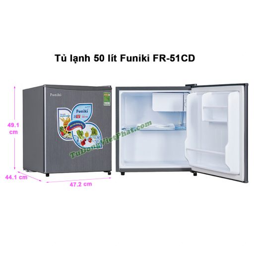 Tủ lạnh mini Funiki 50 lít, Bảo hành 12 tháng, Siêu nhỏ gọn, Phù hợp sử dụng cho văn phòng, Khách sạn, Cho sinh viên