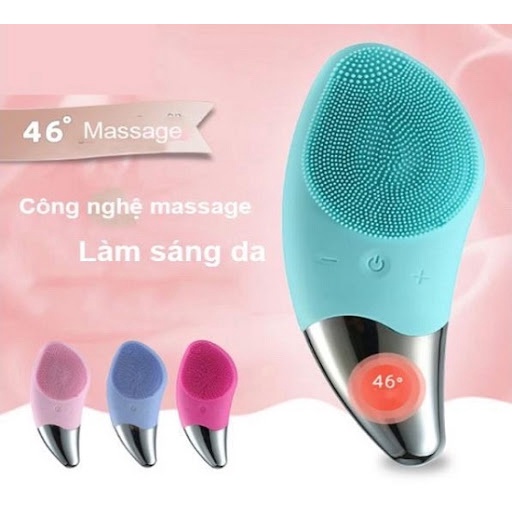 Máy rửa mặt cầm tay mini hình trái xoài hỗ trợ rửa mặt sạch sâu, massage năng cơ mặt se khít lỗ chân lông