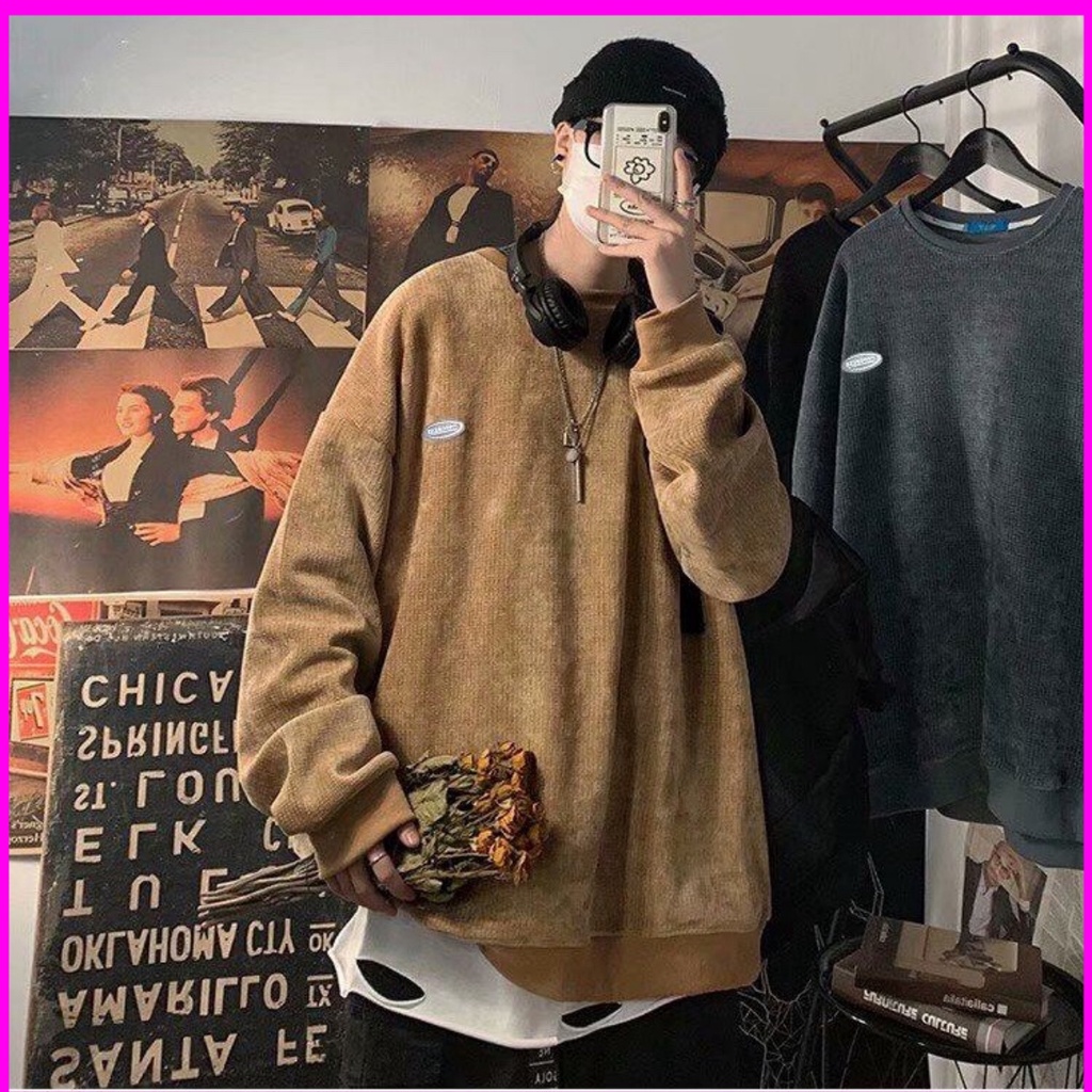 Áo len dài tay nam phong cách HipHop đường phố Form rộng 2021
