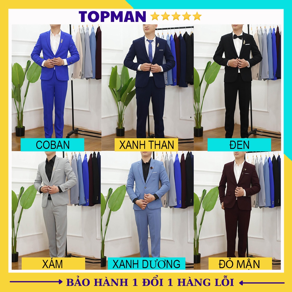 Bộ vest nam Hàn Quốc TOPMAN cao cấp sang trọng lịch lãm không nhăn, không xù | TOPMAN