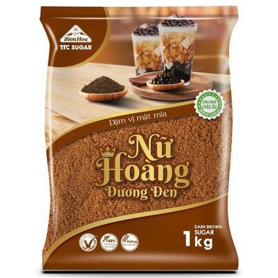Đường đen Nữ Hoàng Biên Hòa gói 1kg (nguyên liệu làm sữa tươi trân châu đường đen siêu ngon)