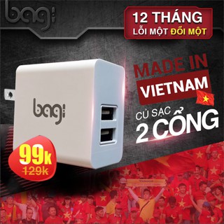 Cốc sạc nhanh iphone PD 18w Bagi 2 USB typeC QC 3.0