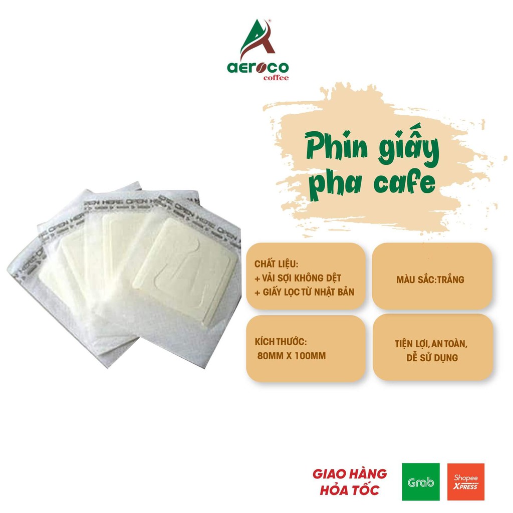 Cà phê phin giấy AEROCO COFFEE nguyên chất 100%, cà phê rang mộc hậu vị ngọt thơm quyến rũ, cafe túi lọc hộp | BigBuy360 - bigbuy360.vn