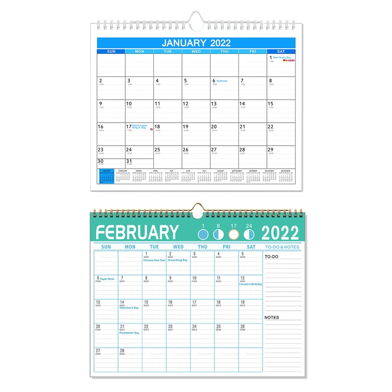 Lịch Treo Tường Năm 2021-Dec 2022 Thiết Kế Độc Đáo Tiện Dụng