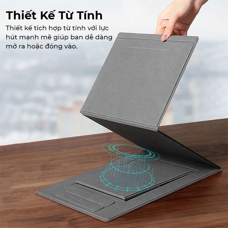 Giá đỡ laptop macbook đa năng Baseus có thể xếp gọn thay đổi nhiều tư thế, hỗ trợ làm việc đứng