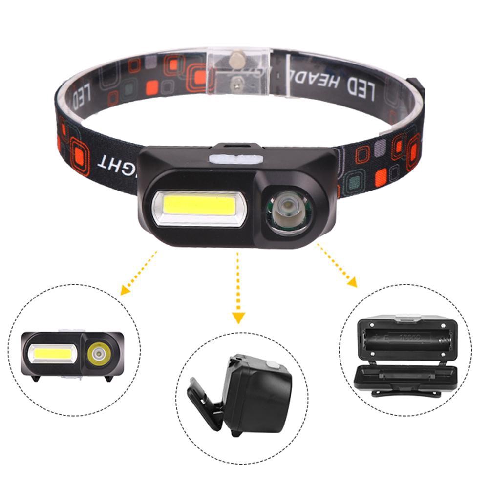 Head Lamp Waterproof White Led Black Flashlight Headlight Headlamp Torch