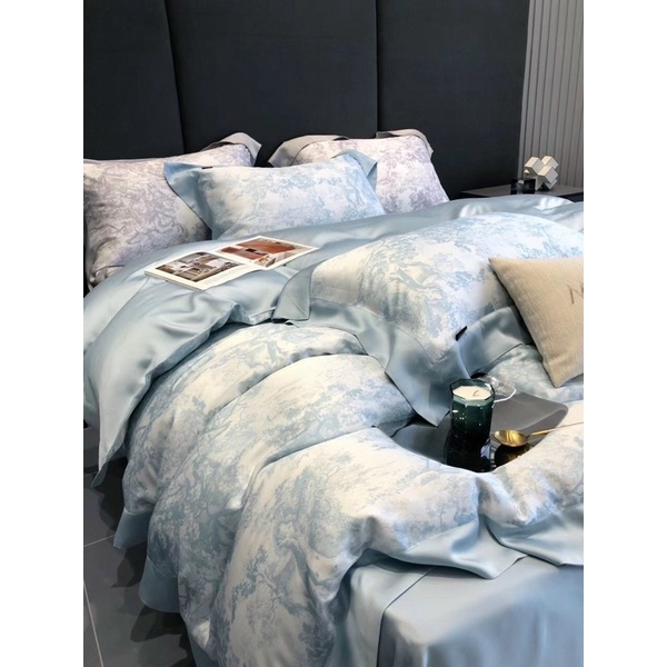 Chăn ga gối Tencel Markcross hoạ tiết Dior 2022