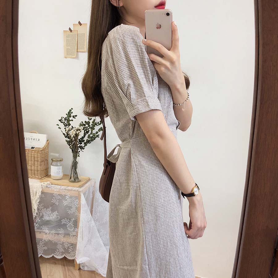 Đầm Nữ - Đầm Dáng Suông Tay Bồng Cổ Sen Họa Tiết Vintage Phong Cách Hàn Quốc | BigBuy360 - bigbuy360.vn