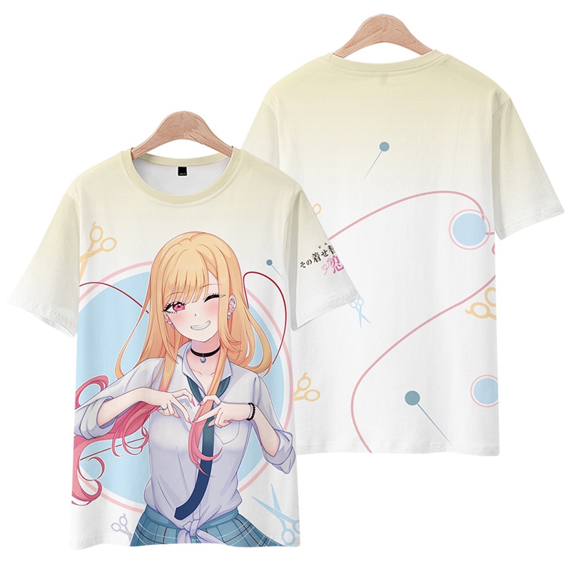 Áo Thun Tay Ngắn In Hình Anime Kawaii Marin Kitagawa Waifu Vui Nhộn Cho Nam Và Nữ