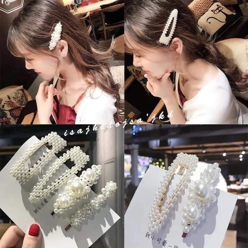 Set 4 Kẹp Ngọc Kiểu Hàn Quốc Cực Xinh