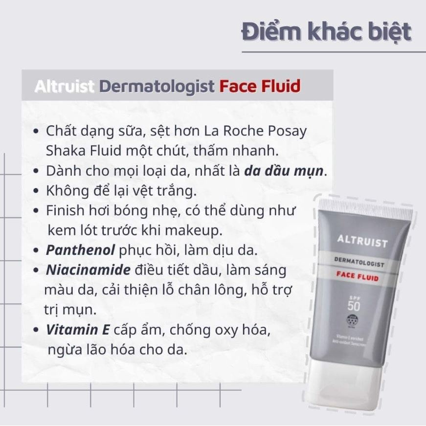 Kem Chống Nắng Cấp Ẩm, Bảo Vệ Da Khỏi Các Tia UVA/UVB Altruist Dermatologist 50ml/100ml/200ml