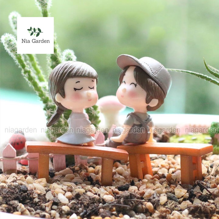 Ghế tiểu cảnh mô hình mini trang trí chậu cây vườn terrarium hồ cá Nia Garden N5