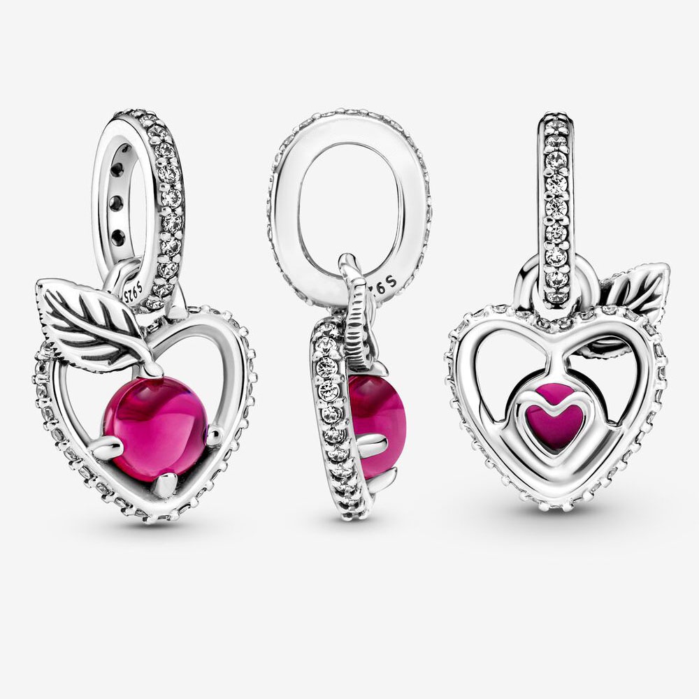 PANDORA Mặt Dây Chuyền Mạ Bạc Hình Công Chúa Disney Lấp Lánh