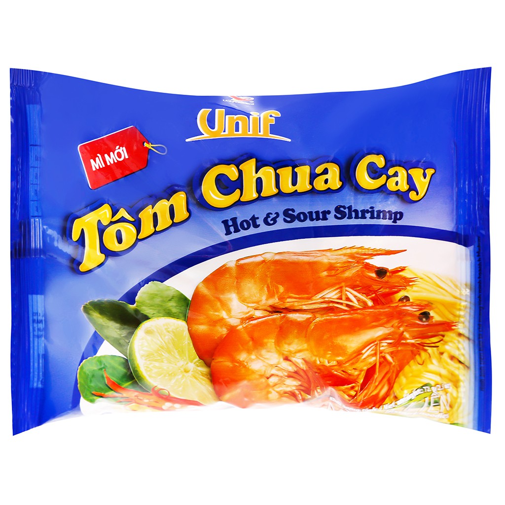 Thùng 30 gói Mì Unif tôm chua cay