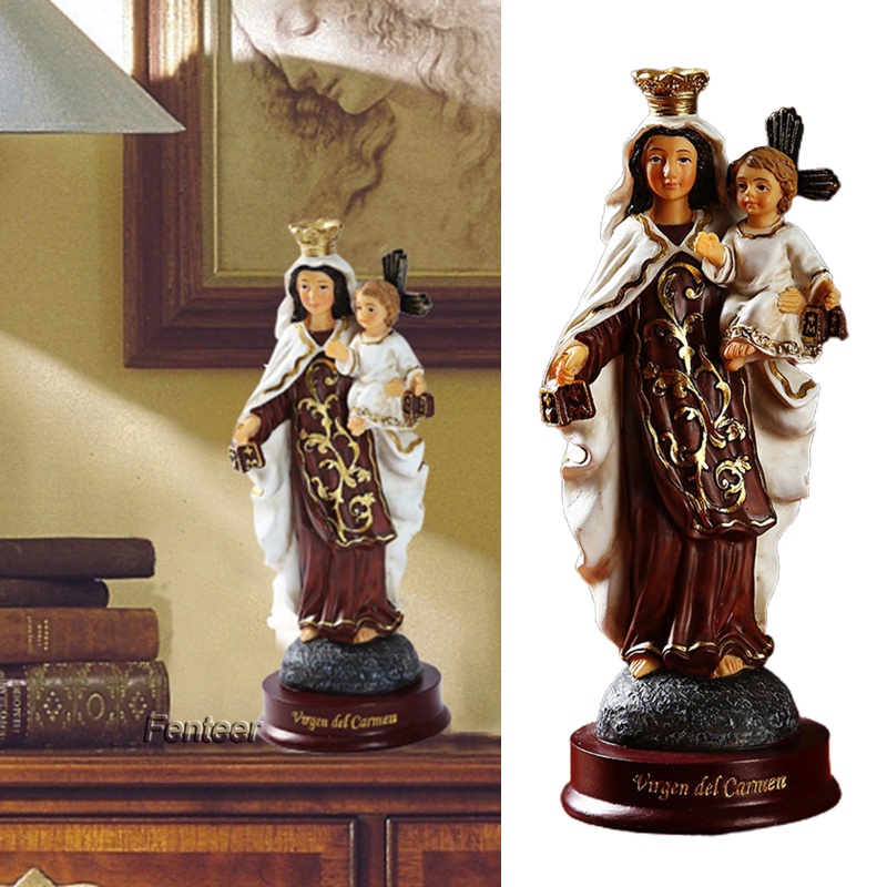 [FENTEER]Our Lady of Guadalupe Statue Virgin Mary Catholic Handmade Resin Sculpture