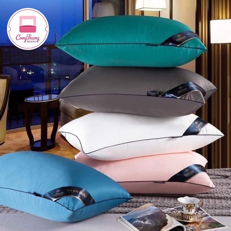 Ruột gối đầu cao cấp Pillow Hilton Ép Hơi, Có Khoá Kéo - Nhiều Màu Tiêu Chuẩn 5* - Kích Thước 45x65c