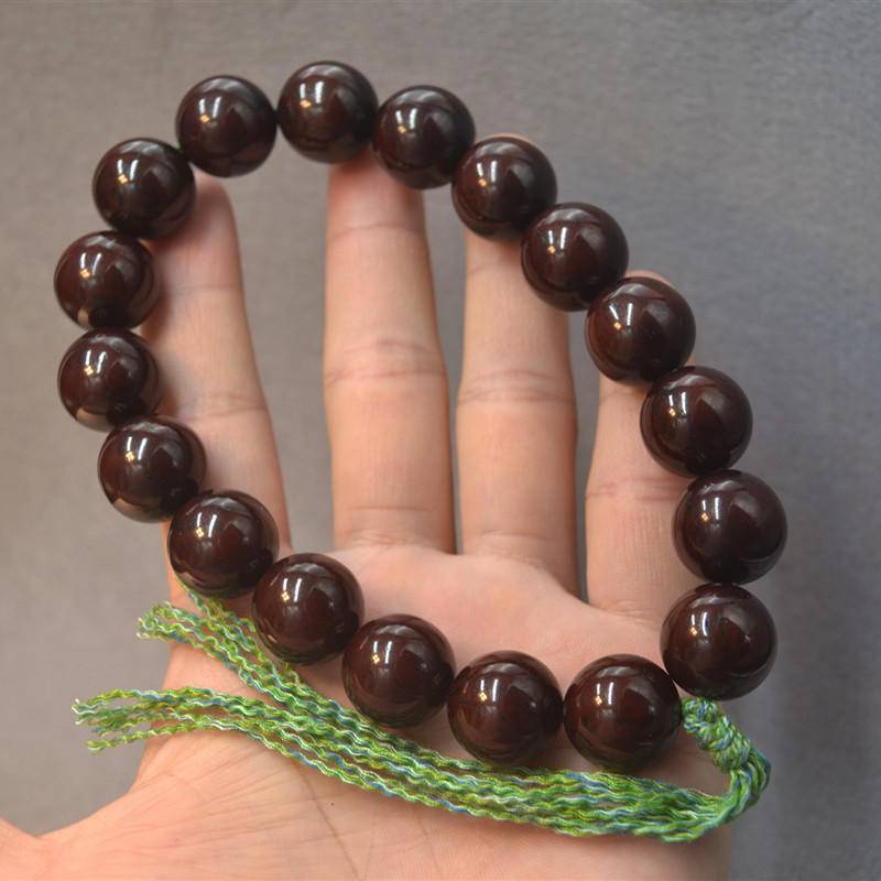 Vòng Tay Chuỗi Hạt Tròn Màu Tím/Vàng/Bạc 18 Hạt Hình Chuột Năm Mới 14/15/16/17mm