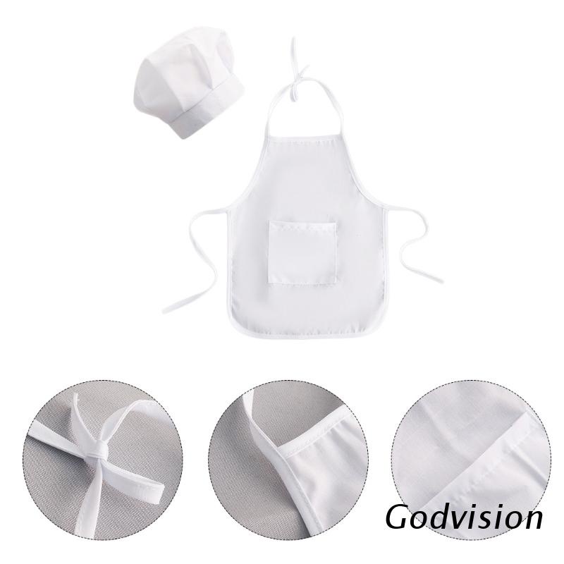 Bộ Trang Phục Đầu Bếp Màu Trắng Kèm Tạp Dề Dùng Làm Phụ Kiện Chụp Ảnh Cho Bé Sơ Sinh