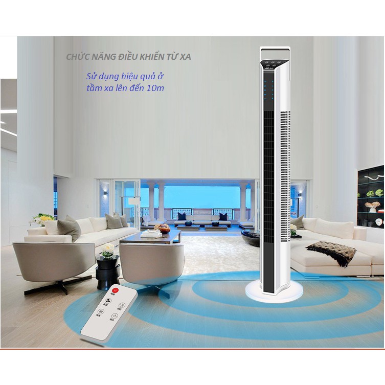 QUẠT THÁP ĐIỀU HÒA DÙNG ĐIỀU KHIỂN TỪ XA CAO 115CM