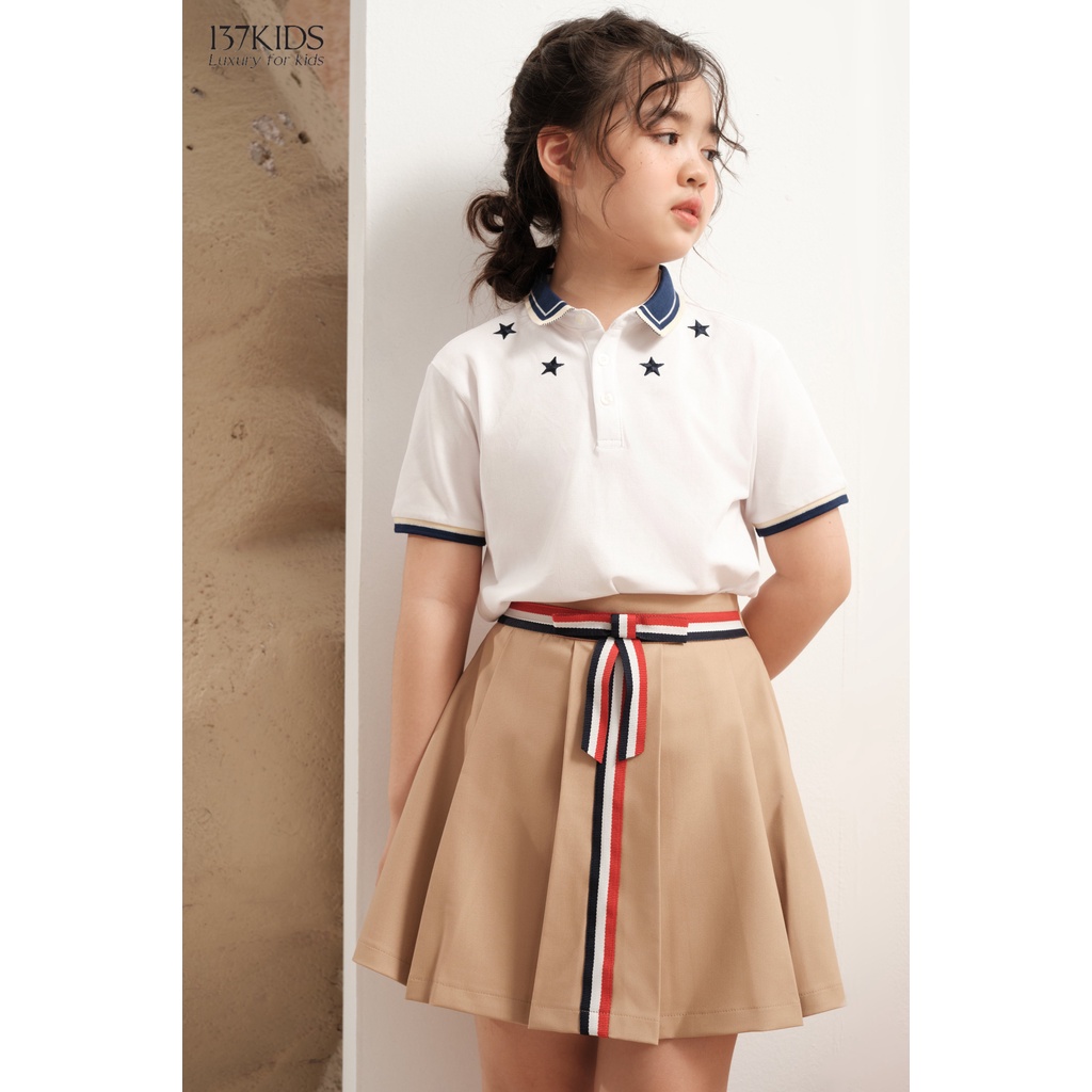 Áo polo cộc tay unisex 137KIDS thiết kế chất cotton cao cấp cổ hình sao dễ thương cho bé