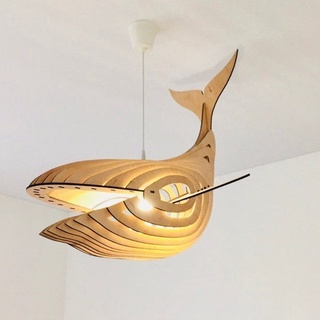 Đèn gỗ trang trí, thả trần, decor nhà cửa, quán cafe, trà sữa hình cá Heo chất liệu cao cấp LP117