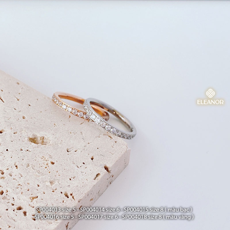 Nhẫn nữ titan Eleanor Accessories đính đá phụ kiện trang sức 5625