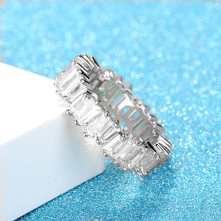 Nhẫn bạc nữ hình bánh xe đính đá sang trọng, chuẩn nhẫn bạc ta cao cấp