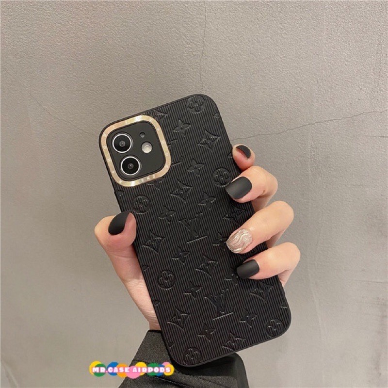 Ốp Điện Thoại Bằng Da Dập Nổi Họa Tiết LV Cho Iphone - Mr.Case