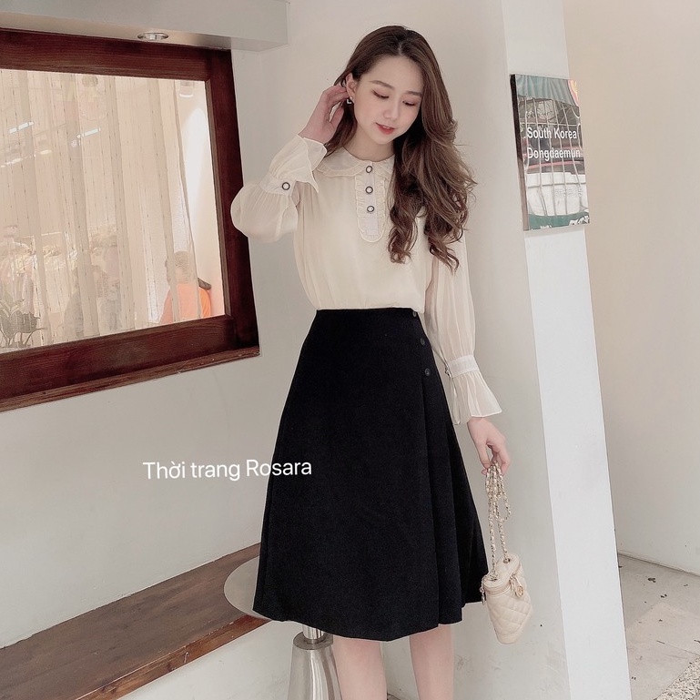 Chân Váy Nữ Thiết Kế Dáng Dài Công Sở 2 Màu Cực Xinh Rosara S41