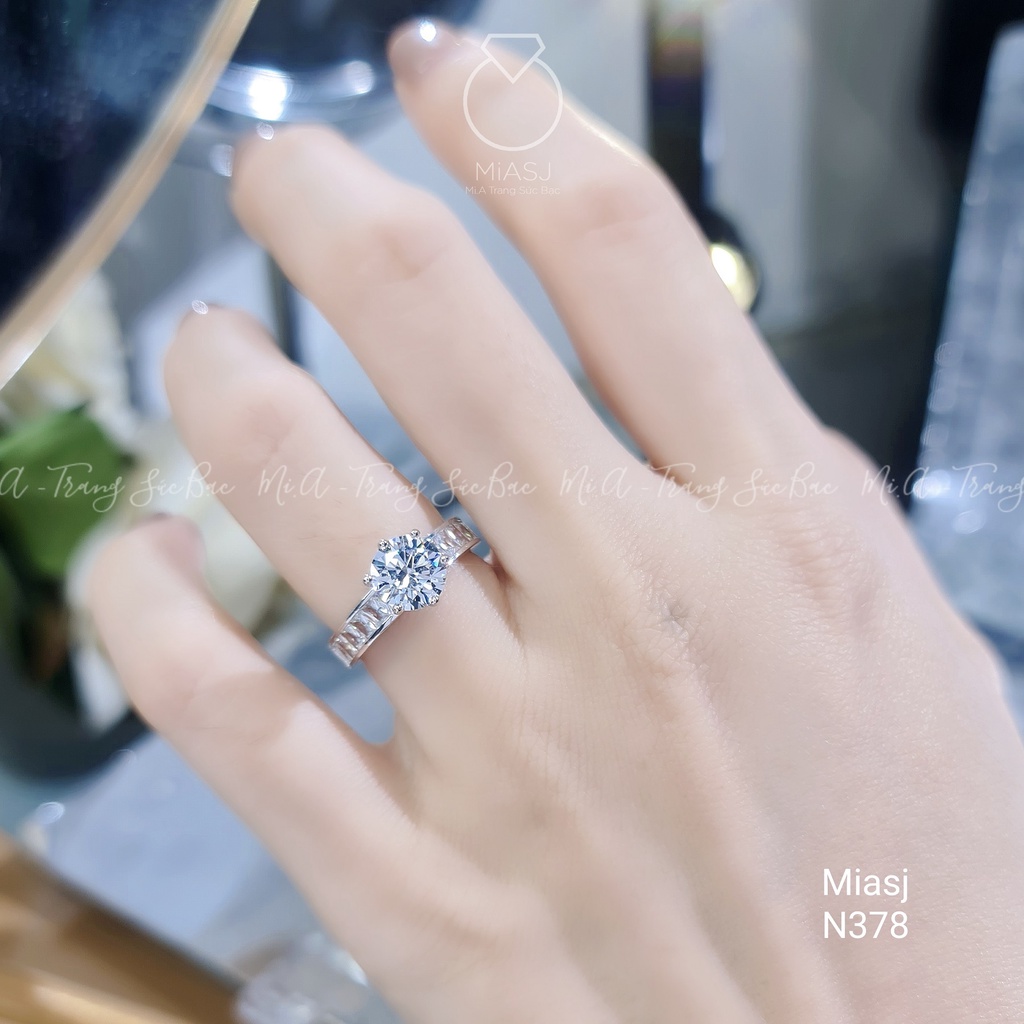 Nhẫn nữ bạc Ý S925 MiASJ nạm đá cao cấp N378
