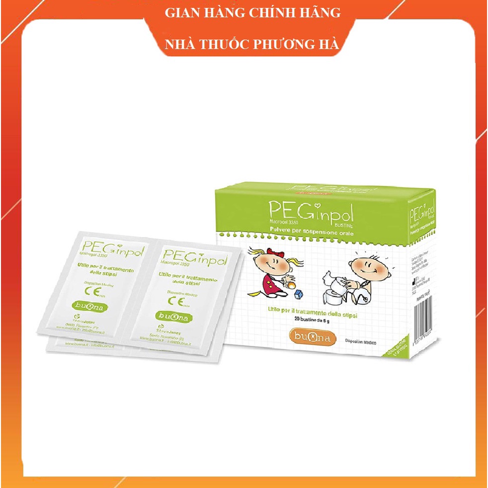 Bột uống táo bón Peginpol. Giúp nhuận tràng, mềm phân, giảm táo bón cấp và mãn tính, an toàn cho trẻ (Hàng chính hãng Ý)