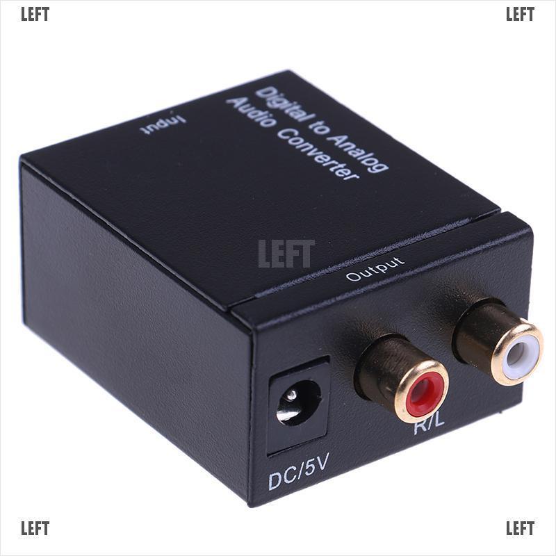 LEFT Optical coaxial toslink digital to analog audio converter adapter RCA L/R