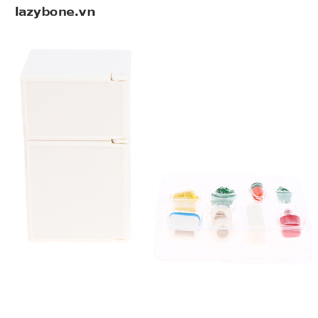 Bộ 16 Mô Hình Tủ Lạnh Màu Trắng Tỉ Lệ 1: 12 Trang Trí Nhà Búp Bê