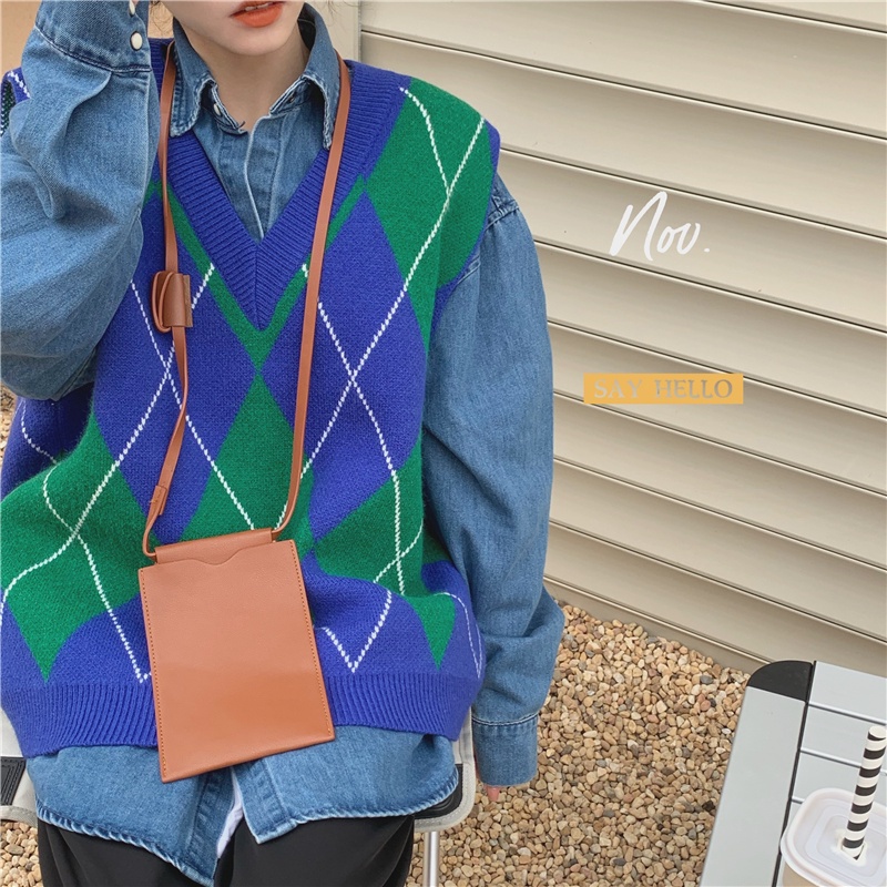 Áo khoác ghi lê Pure Cube dệt kim thời trang nữ tính