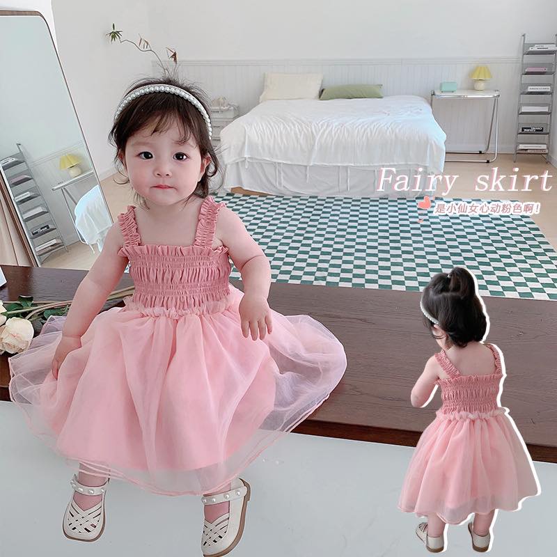 Váy cho bé_ Váy 2 dây xinh xắn cho bé gái