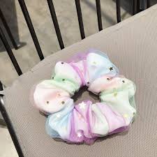 Dây cột tóc vải scrunchies hoa trái cây, đồ buộc tóc crunchies phụ kiện tóc