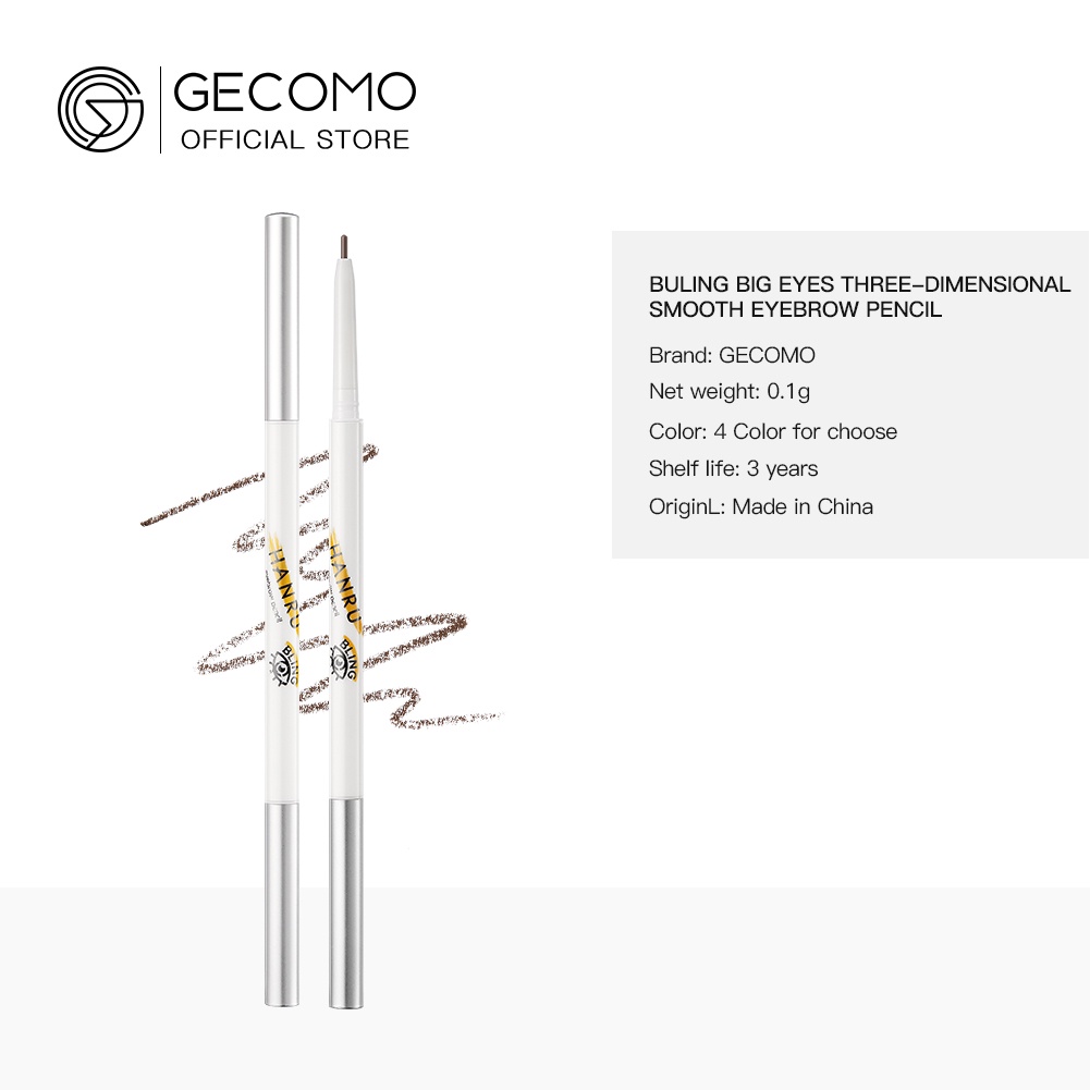 Chì Kẻ Lông Mày Hai Đầu Không Thấm Nước GECOMO 4 Màu Tùy Chọn