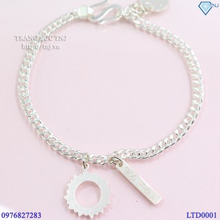 Lắc tay đôi, vòng tay cặp đôi nam nữ mặt trăng mặt trời khắc tên LTD0001
