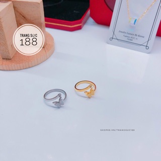 Nhẫn titan ko đen bướm phun cát