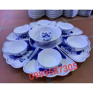 Bộ đĩa hoa mặt trời vẽ sen full set