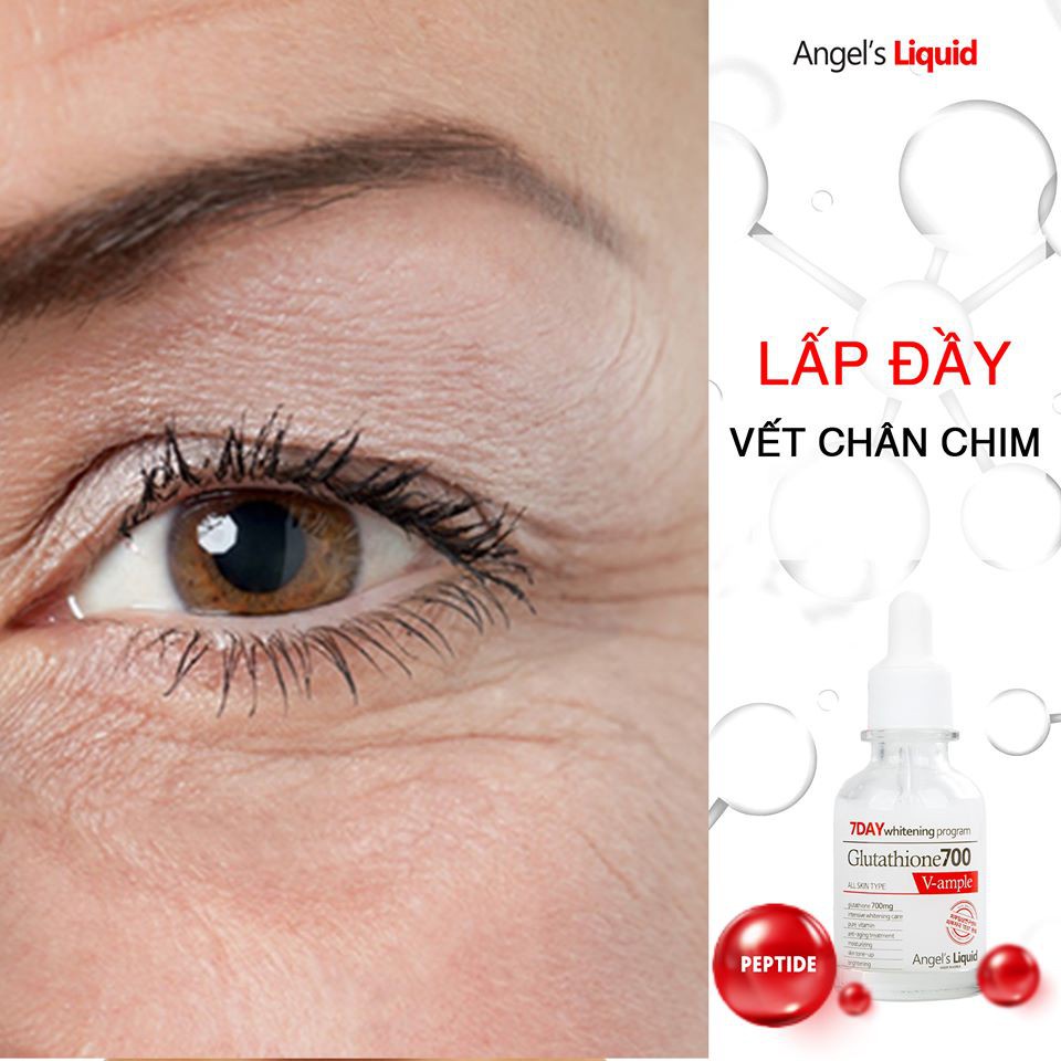 Serum dưỡng trắng da và dưỡng ẩm Angel's Liquid 7 Day Whitening Program Glutathione 700 V-Ample 30ml - Angel s Liquid