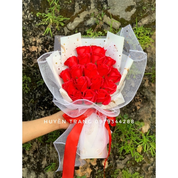 BÓ HOA SÁP 18 BÔNG PHỐI LƯỚI ❤️