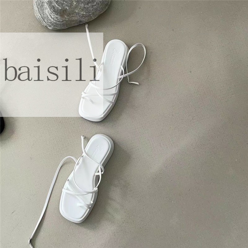 SANDAL XUỒNG NỮ BAISILI - GIÀY THỜI TRANG QUAI XỎ NGÓN CHÉO PHONG CÁCH NỮ TÍNH ĐẾ BẰNG BS220909