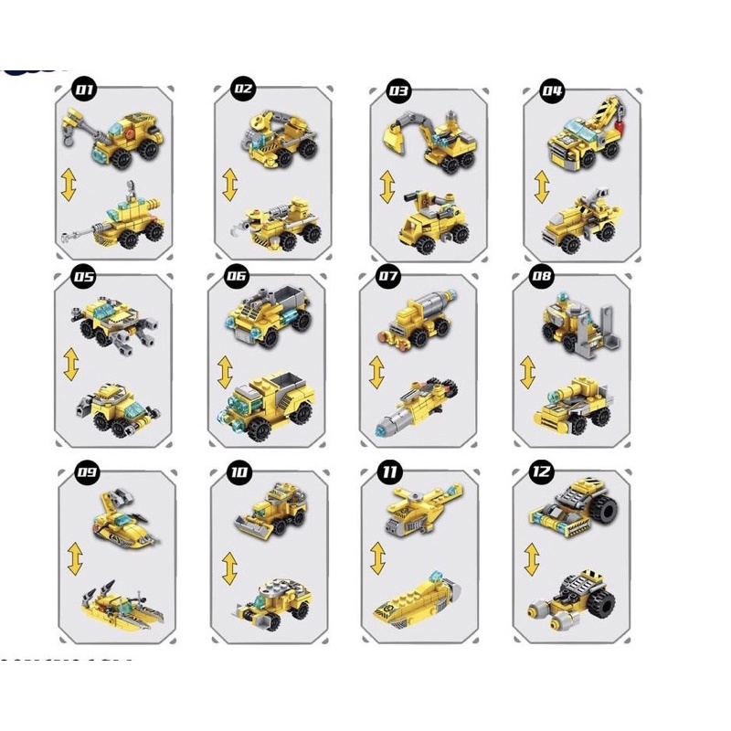 Bộ đồ chơi lắp ráp lego Robot biến hình 12in1 576 chi tiết