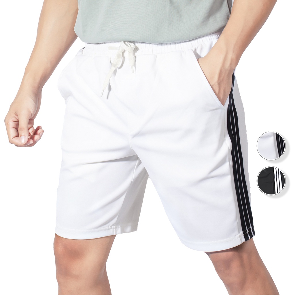 Quần short 3 sọc BAMI HOME, phong cách unisex thể thao cao cấp chất poly QSU-007